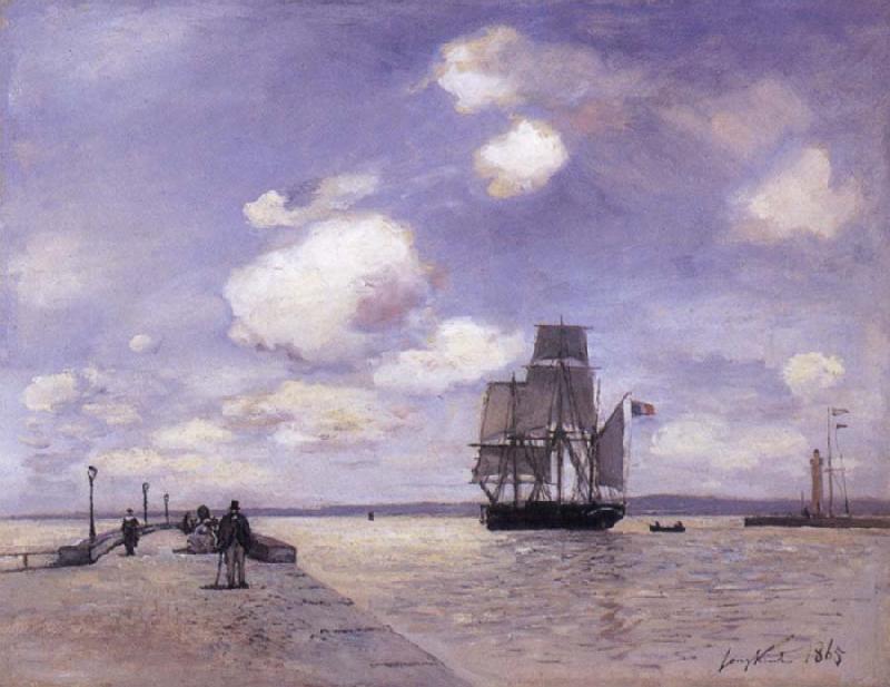 Johan Barthold Jongkind The Jetty at Honflewr oil painting image
